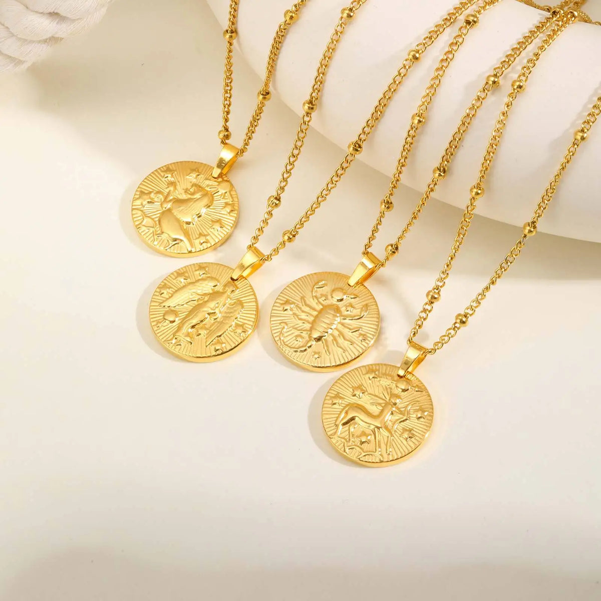 Colar com pingente de doze constelações Vnox, gargantilha feminina clássica banhada a ouro de aço inoxidável sem desbotamento, joias da moda para aniversário
