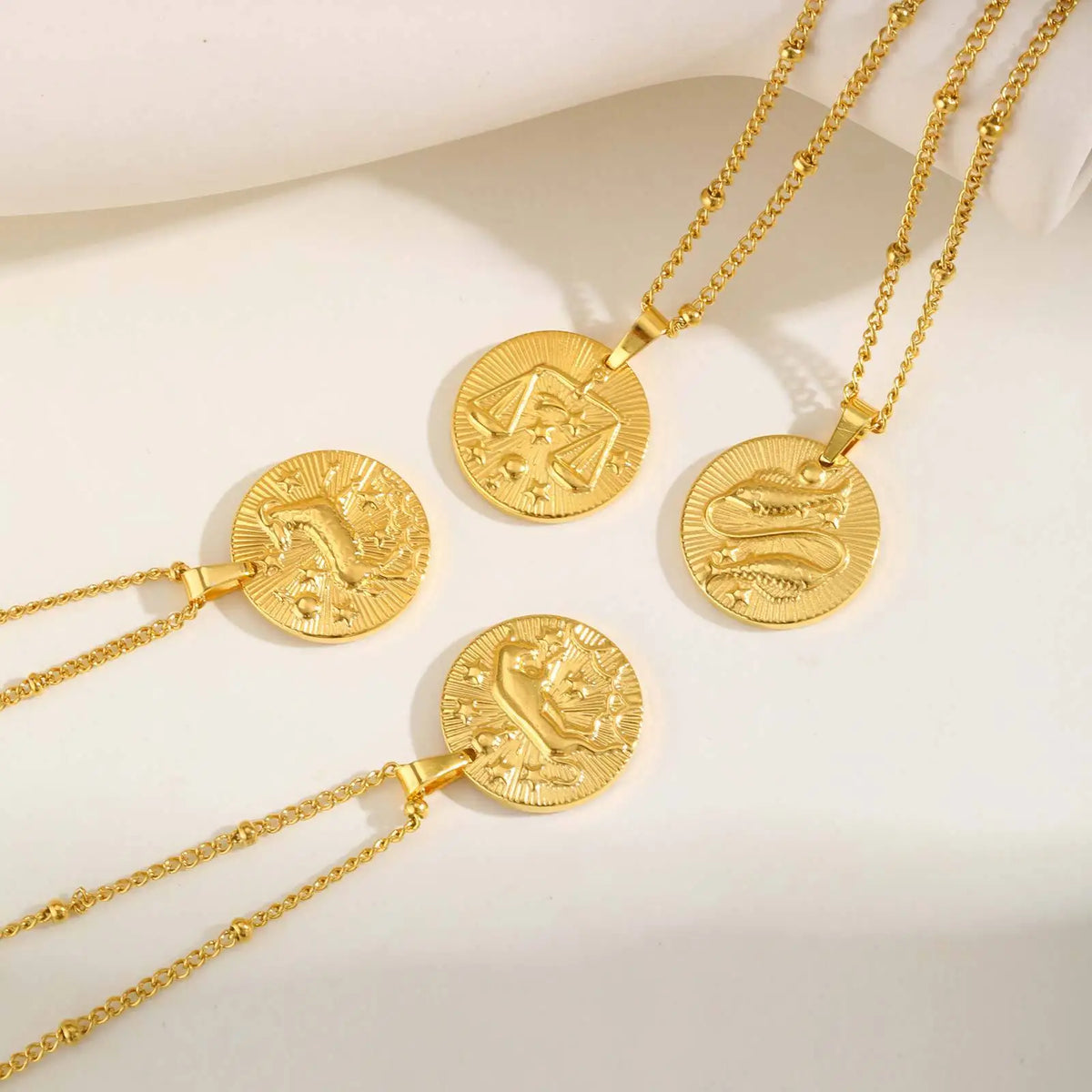 Colar com pingente de doze constelações Vnox, gargantilha feminina clássica banhada a ouro de aço inoxidável sem desbotamento, joias da moda para aniversário