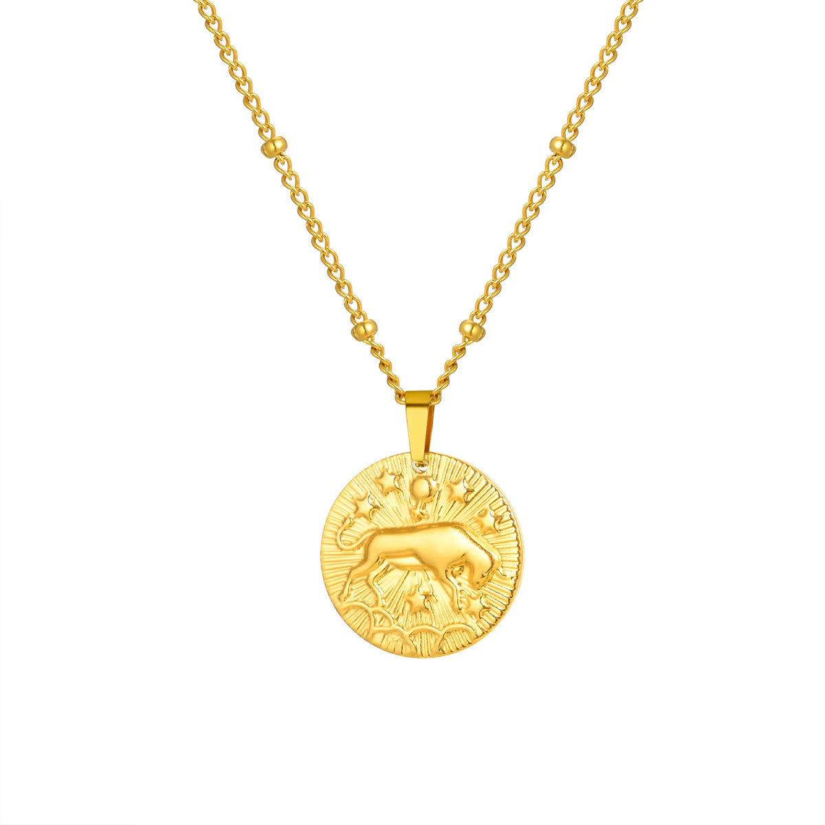 Colar com pingente de doze constelações Vnox, gargantilha feminina clássica banhada a ouro de aço inoxidável sem desbotamento, joias da moda para aniversário