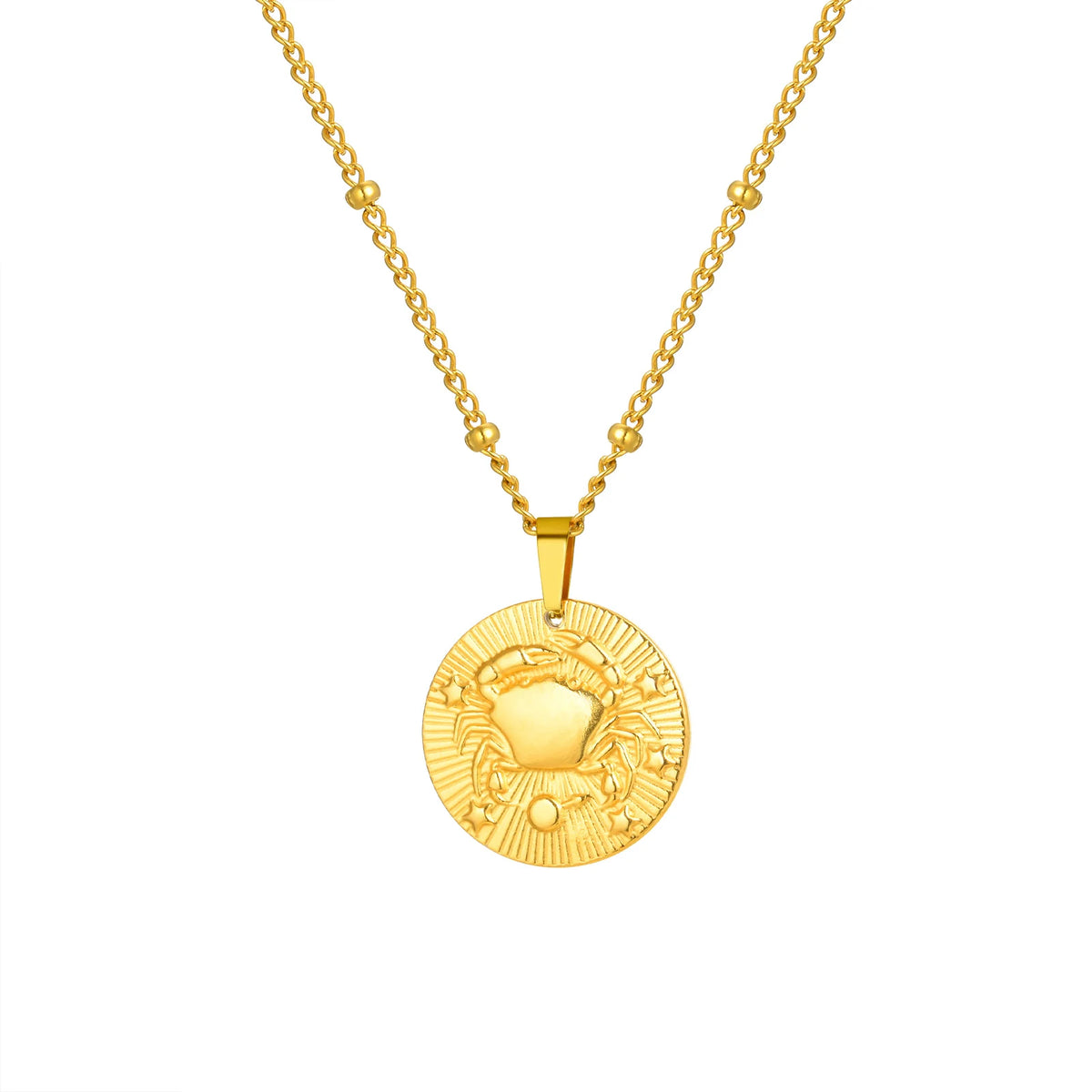 Colar com pingente de doze constelações Vnox, gargantilha feminina clássica banhada a ouro de aço inoxidável sem desbotamento, joias da moda para aniversário