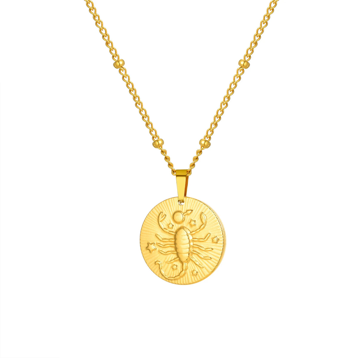 Colar com pingente de doze constelações Vnox, gargantilha feminina clássica banhada a ouro de aço inoxidável sem desbotamento, joias da moda para aniversário