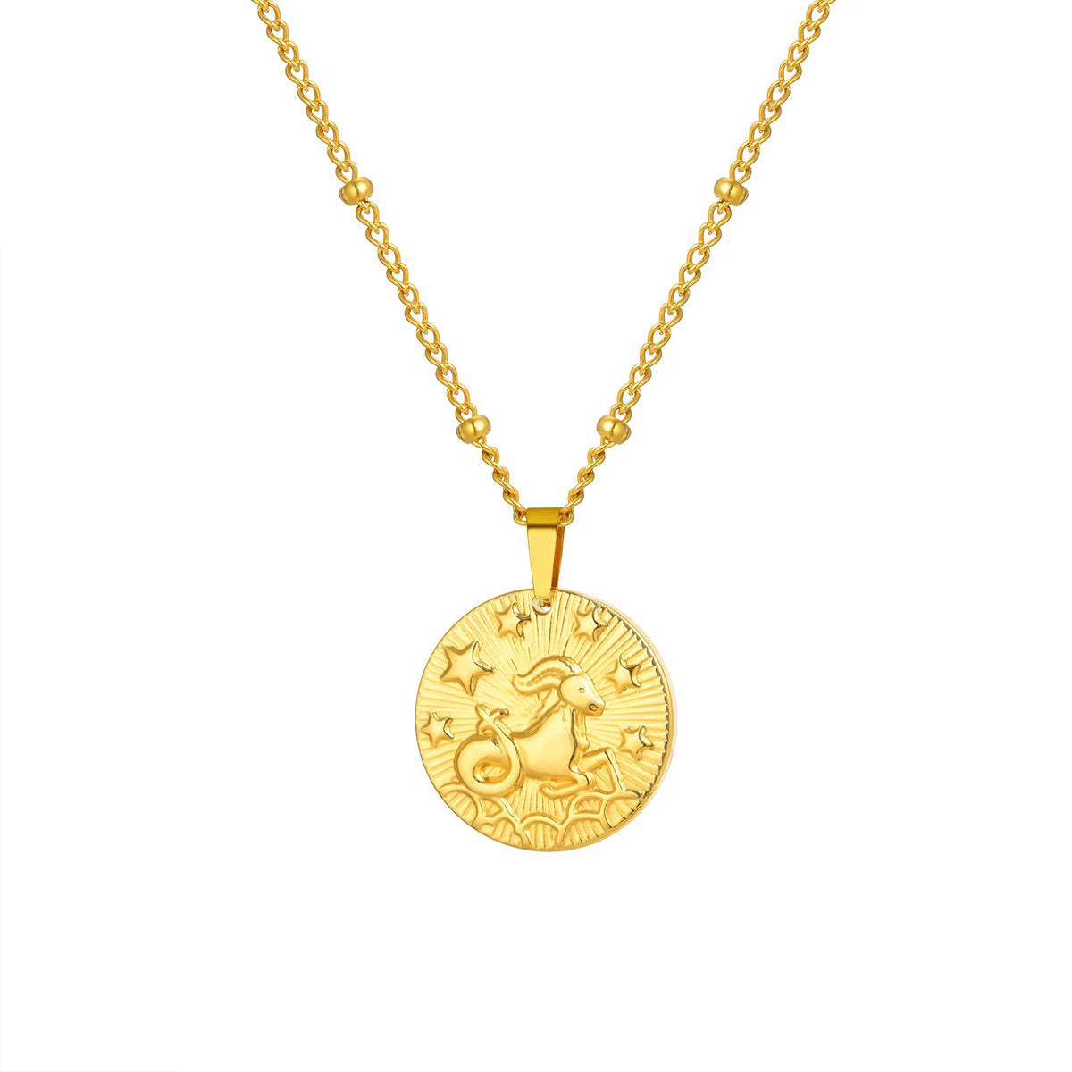 Colar com pingente de doze constelações Vnox, gargantilha feminina clássica banhada a ouro de aço inoxidável sem desbotamento, joias da moda para aniversário